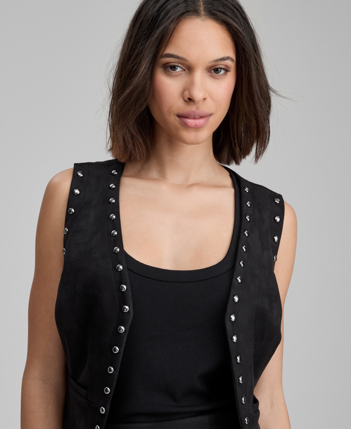 And Now This Women's Faux-Suede Studded Vest, Macy's Exclusive