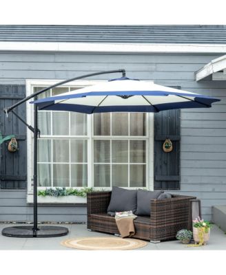 10' Cantilever Umbrella Offset Patio Umbrella w/ Cross Base,