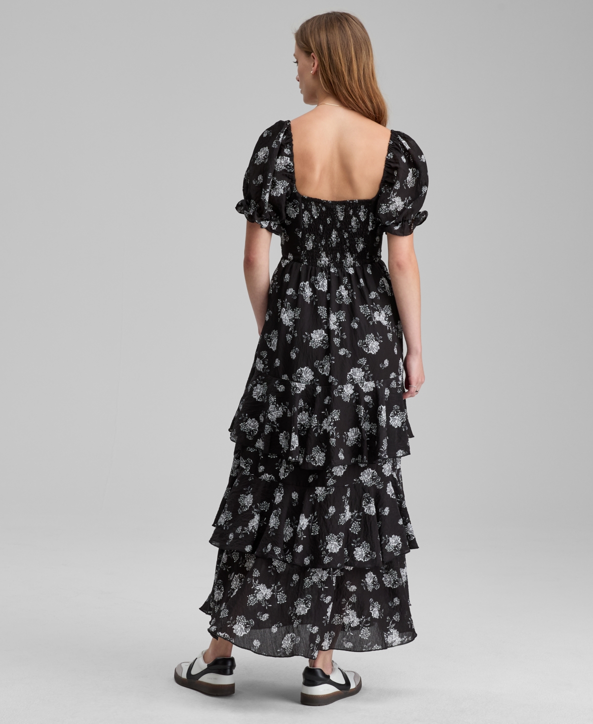 And Now This Petite Lace Trim Babydoll Dress In Black