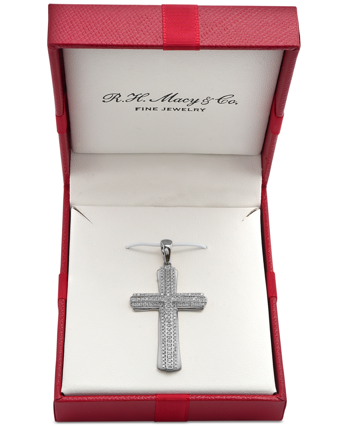 Men's Diamond Cross Pendant (1/2 ct. t.w) in 14k White Gold - White