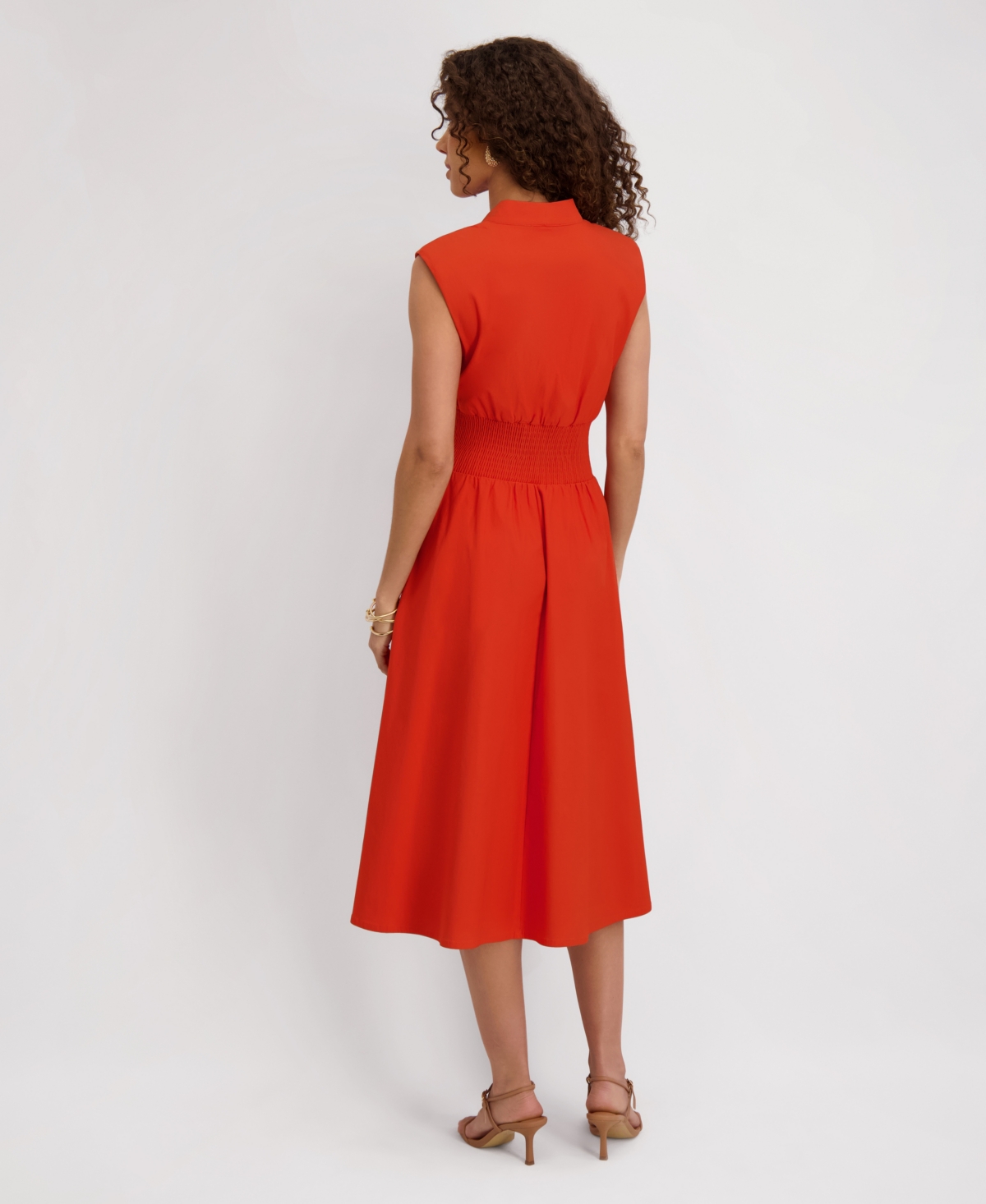 Kensie Women's Sleeveless V-neck Zip-front Maxi Dress In Red