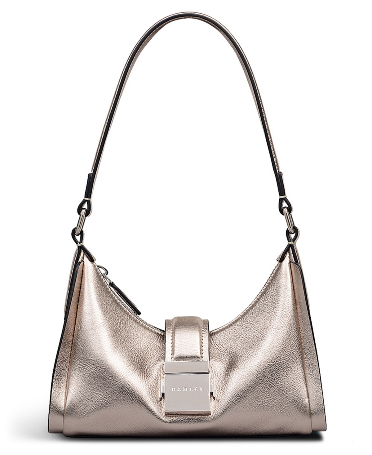 Radley London Sloane Mews Metallic Small Zip Top Shoulder Bag In Gold
