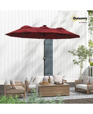 9.7' Double-sided Patio Umbrella with Tilt, Wine
