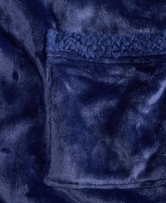 Women's Long Plush Fleece-Trim Robe