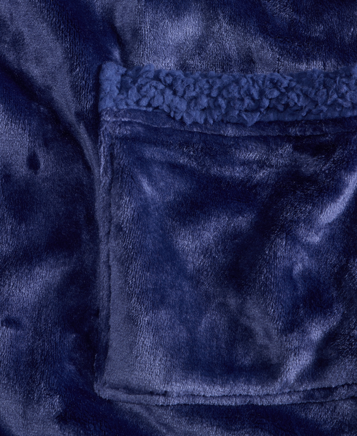 Charter Club Women's Long Plush Fleece-trim Robe, Created For Macy's In Blue