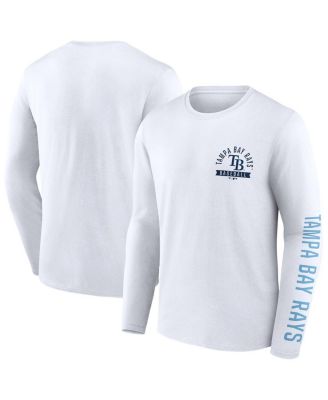 Fanatics - Men's White Tampa Bay Rays Press Box Long Sleeve T-Shirt
