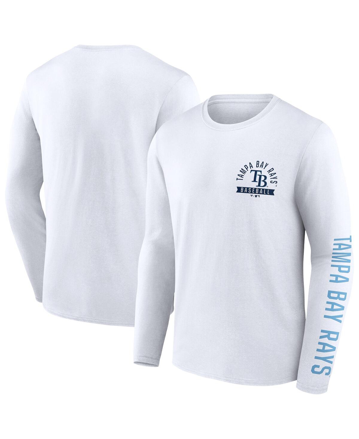 Fanatics Men's White Tampa Bay Rays Press Box Long Sleeve T-shirt In White