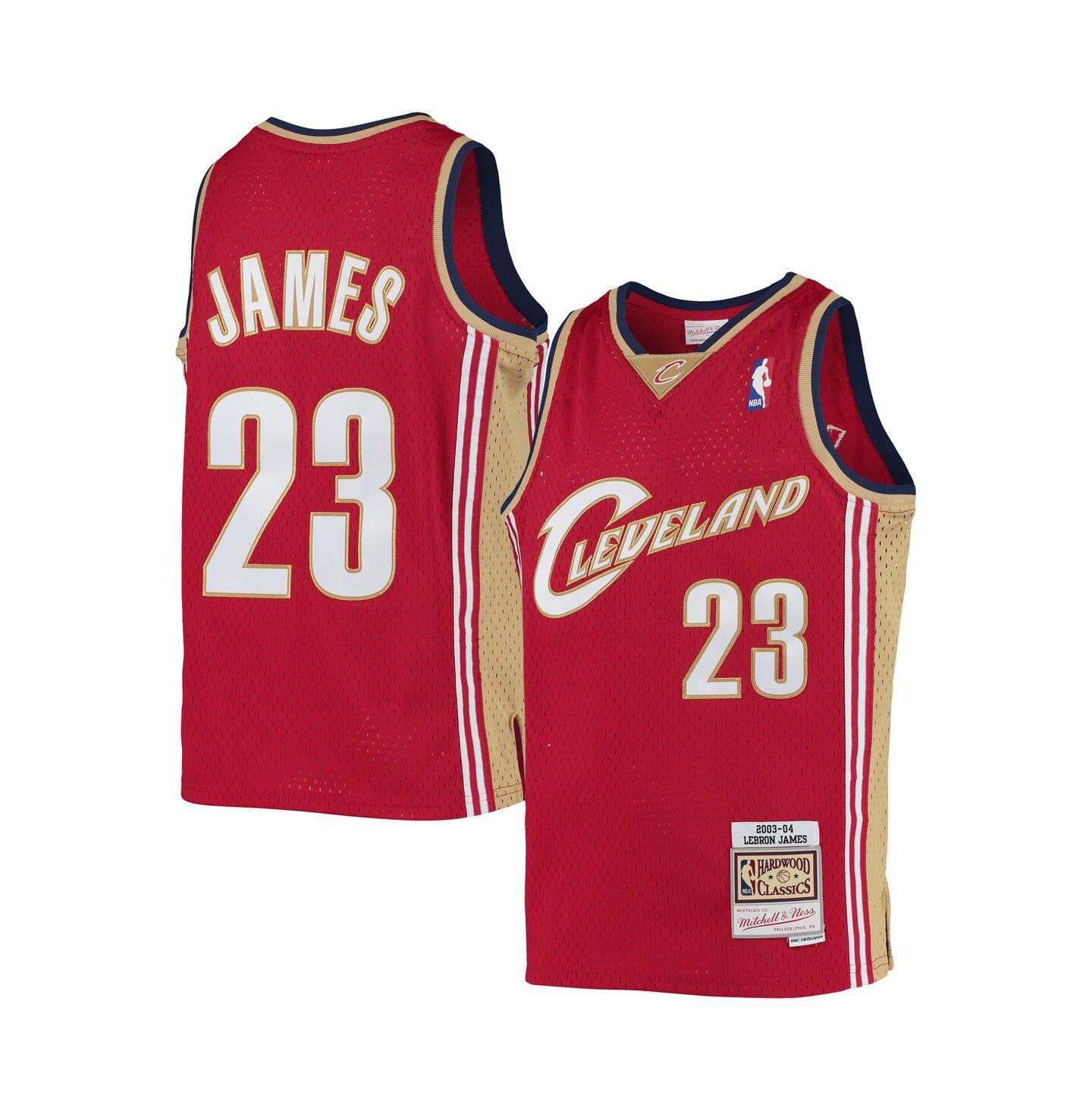 Детский топ Mitchell & Ness LeBron James Wine Cleveland Cavaliers 2003-04 Hardwood Classics Swingman Jersey — фото 1