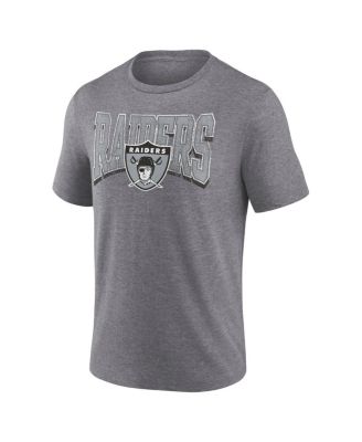 Men's Heather Gray Las Vegas Raiders Warped Block Tri-Blend T-Shirt