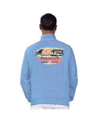 Men's Light Blue Atlanta Braves First Pitch Quarter-Zip Pullover Top