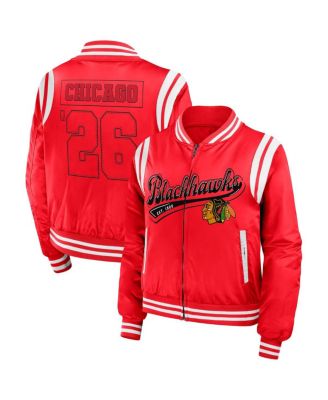 WEAR by Erin Andrews - Women's Red Chicago Blackhawks Baller Full-Zip Bomber Jacket