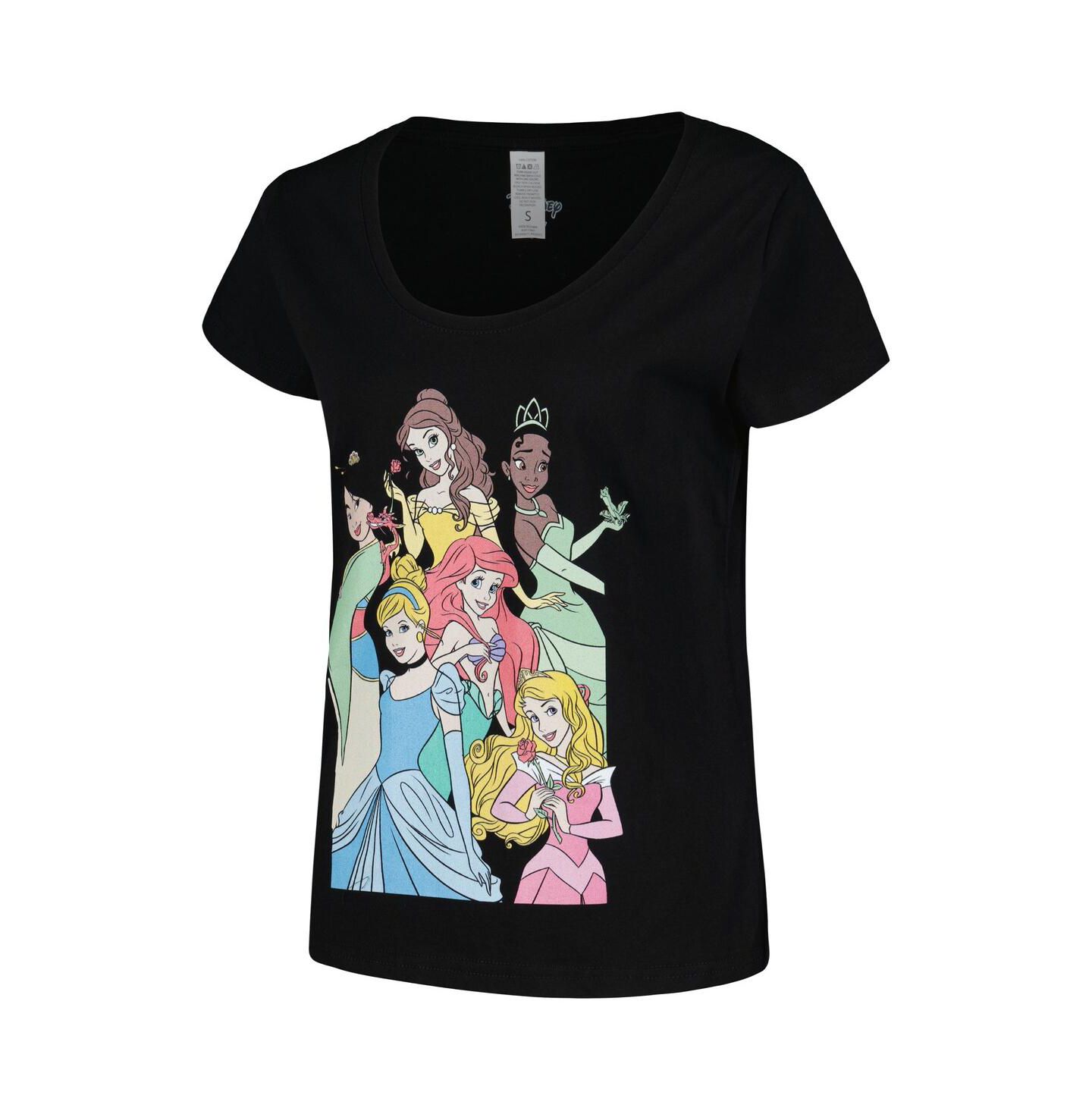 Женская футболка Mad Engine Black Disney Princess Graphic Scoop Neck — фото 2