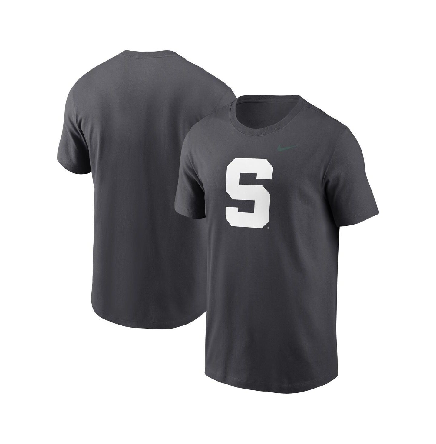 Мужская футболка Nike Anthracite Michigan State Spartans Primetime Alternate Logo — фото 1