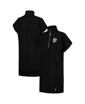 DKNY - Women's Black San Francisco Giants Emily Quarter-Zip Sneaker Dress