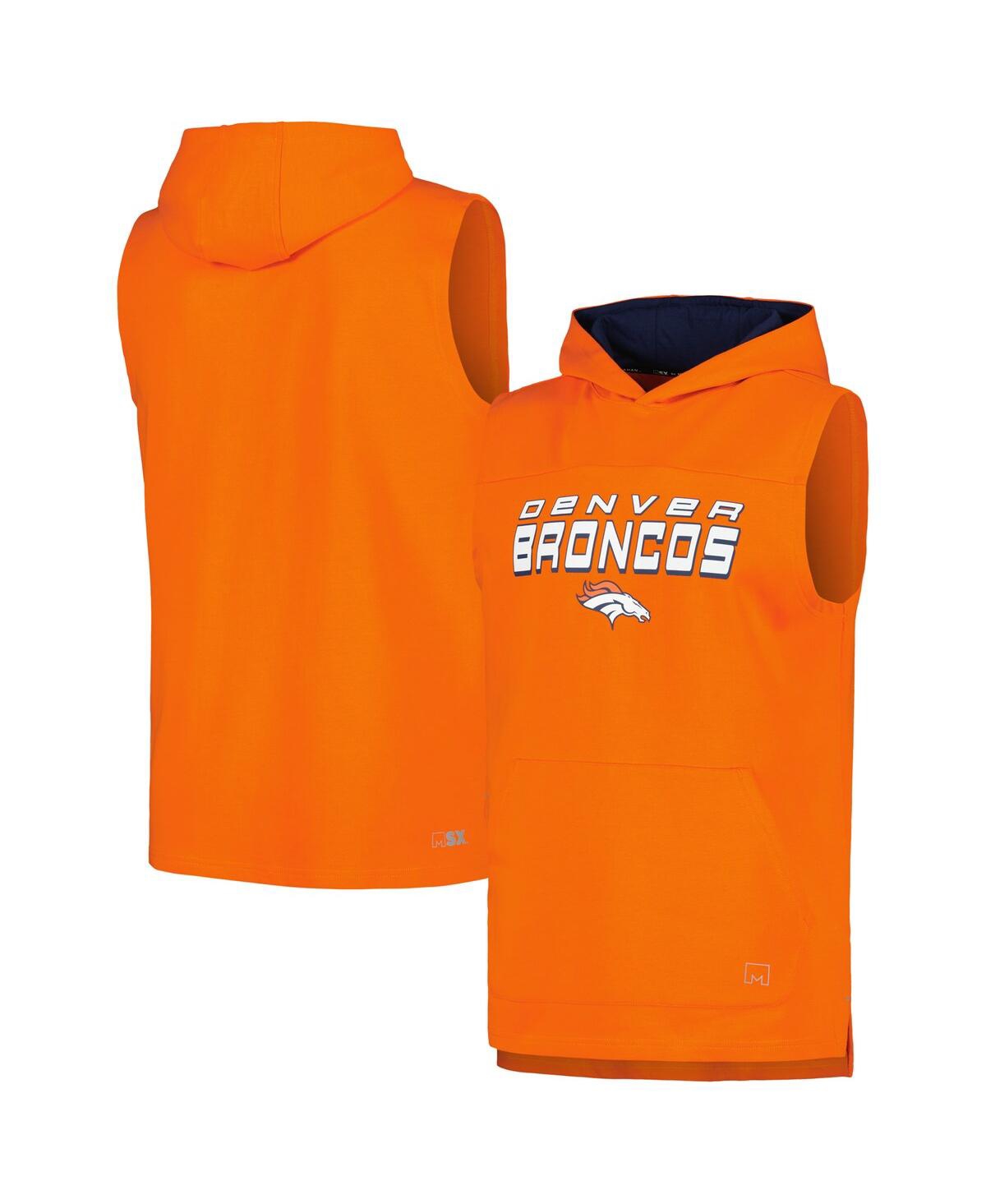 Men's Orange Denver Broncos Captain Sleeveless Hoodie T-Shirt - Orange