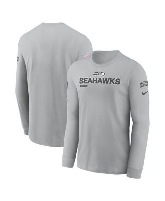 Nike - Men's Gray Seattle Seahawks 2024 Salute To Service Long Sleeve T-Shirt