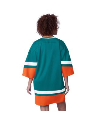 Women's Aqua Miami Dolphins Slap Shot 3/4 Sleeve Sneaker Dress
