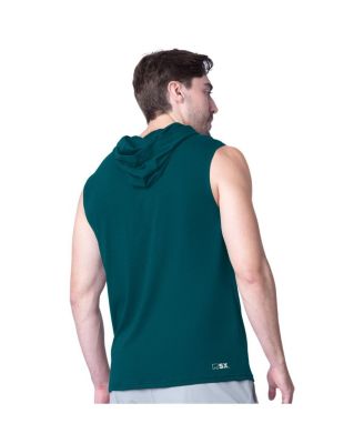 Men's Midnight Green Philadelphia Eagles Action Sleeveless Pullover Hoodie