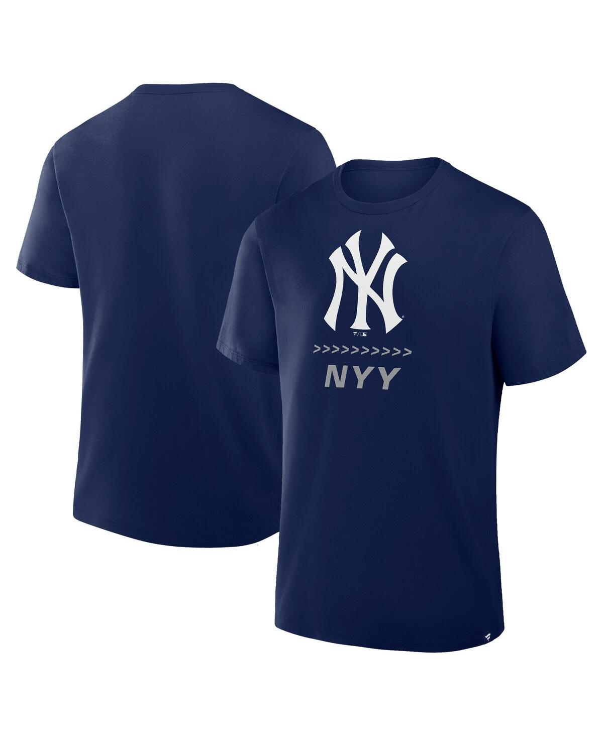 Fanatics Men's Navy New York Yankees Clubhouse Legacy Side Swipe T-shirt In Blue
