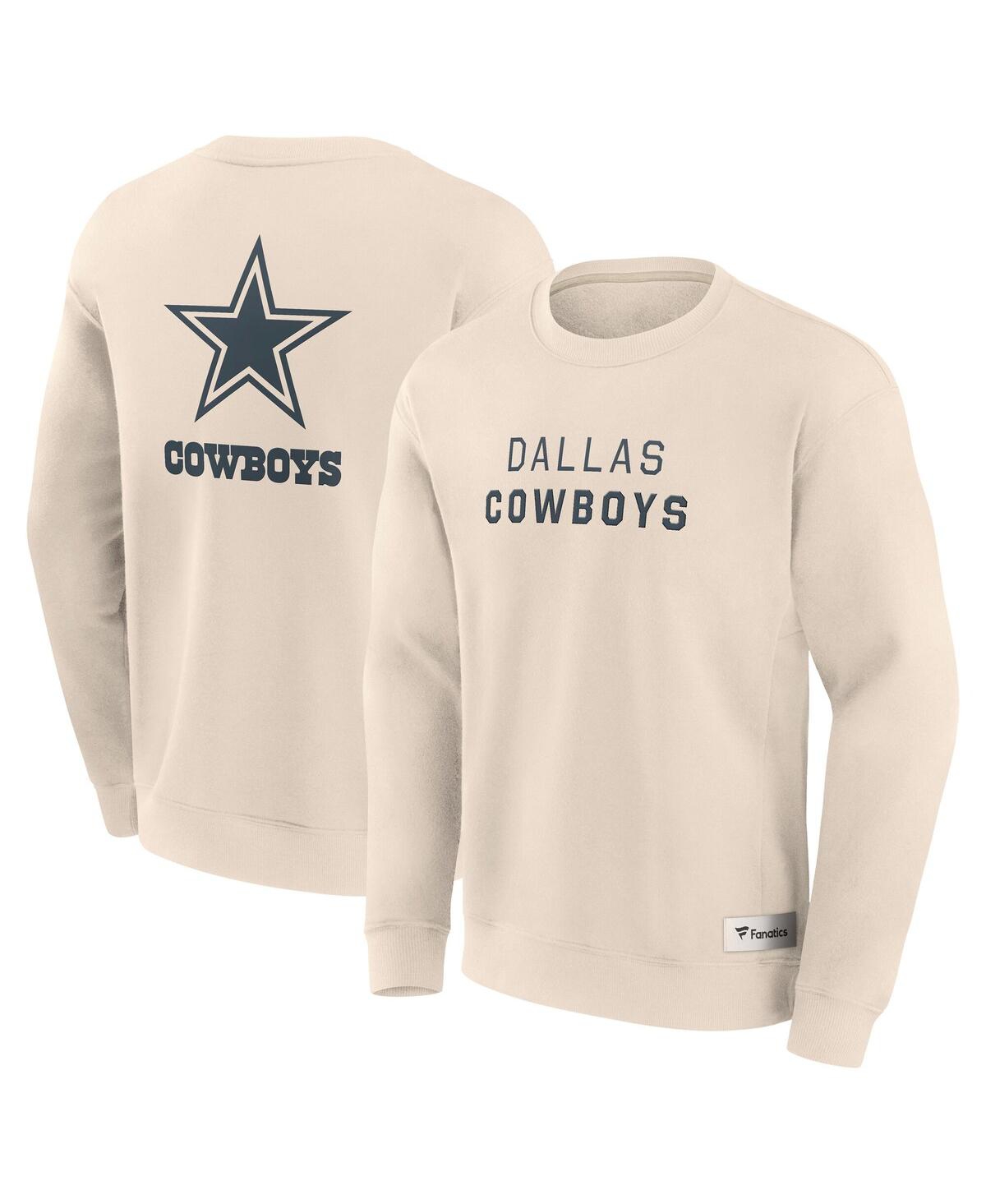 Men's Cream Dallas Cowboys Elements Future Ground Lettering Pullover Sweatshirt - Cream