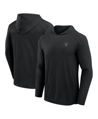 Fanatics - Men's Black Las Vegas Raiders Front Office Power Mono Long Sleeve Hoodie T-Shirt