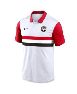 Men's White/Red Georgia Bulldogs Athletic Prep Alt Logo Vapor Performance Polo Shirt