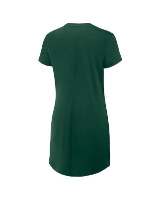 Women's Green Green Bay Packers Ruched Drape T-Shirt Dress