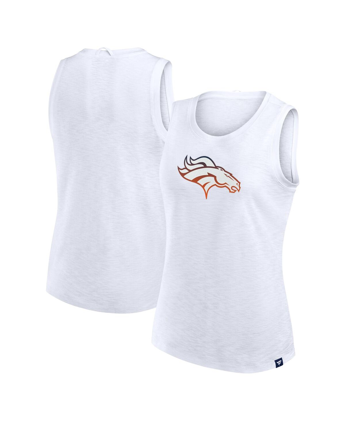 Women's White Denver Broncos Slub Tank Top - White
