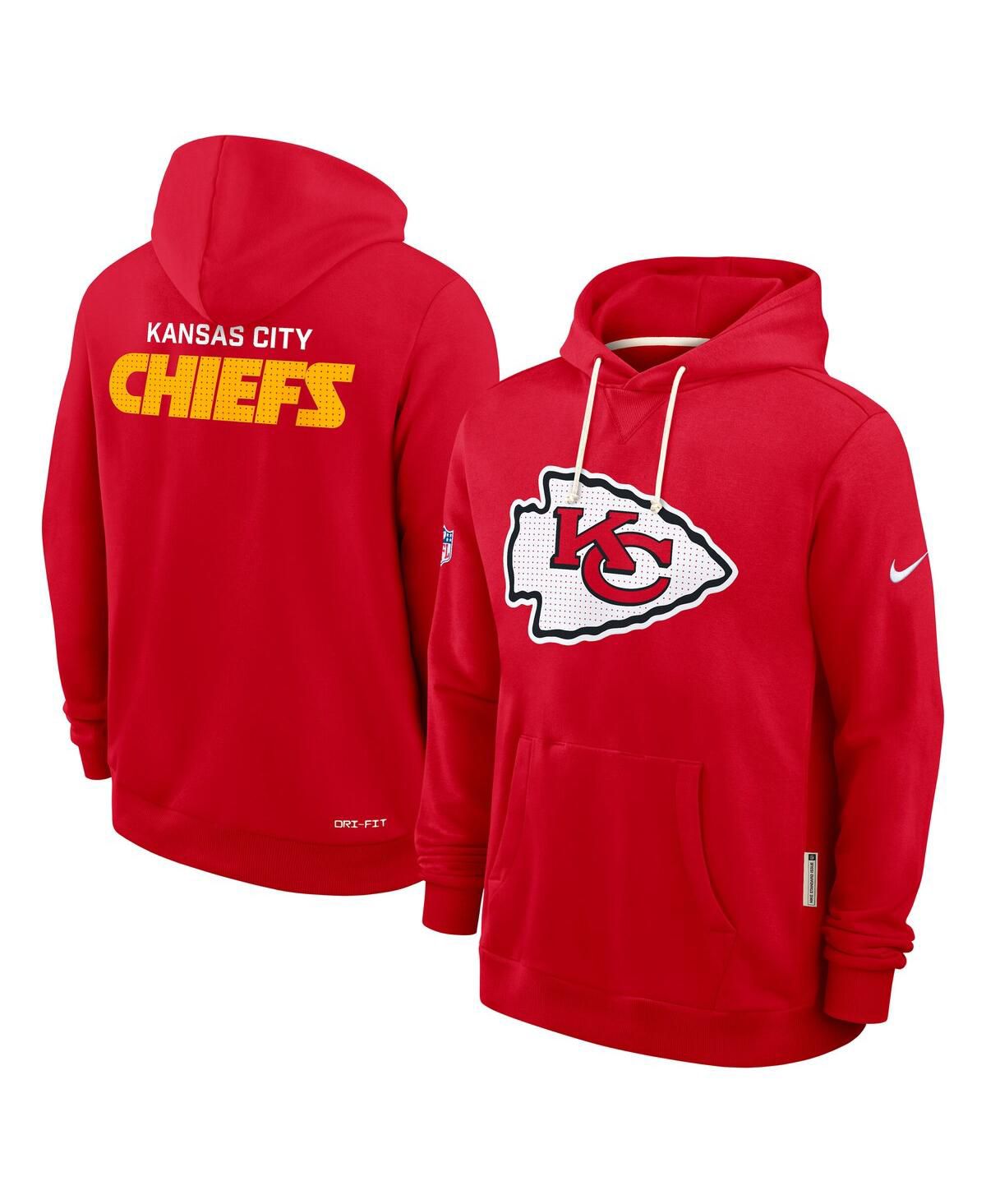 Мужской Красный Канзас-Сити вождей боковой линии первоначального домой производительность пуловер толстовка с капюшоном