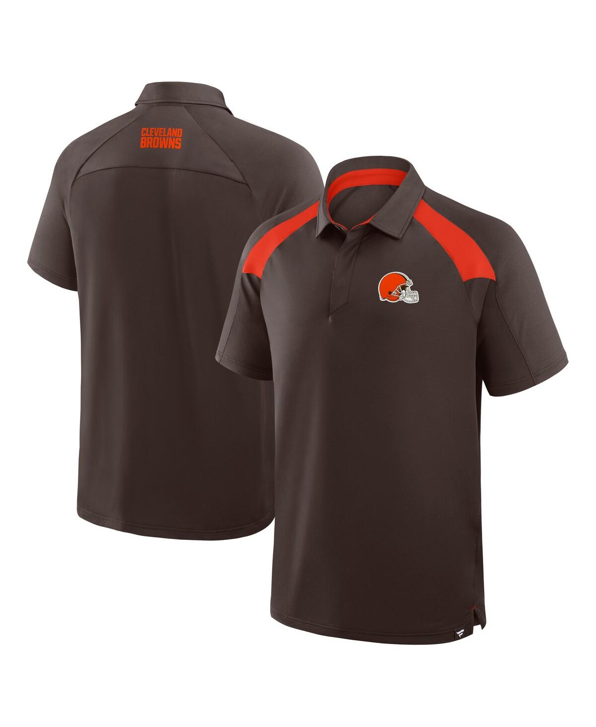 Men's Brown Cleveland Browns Back Around Raglan Polo Shirt - Brown
