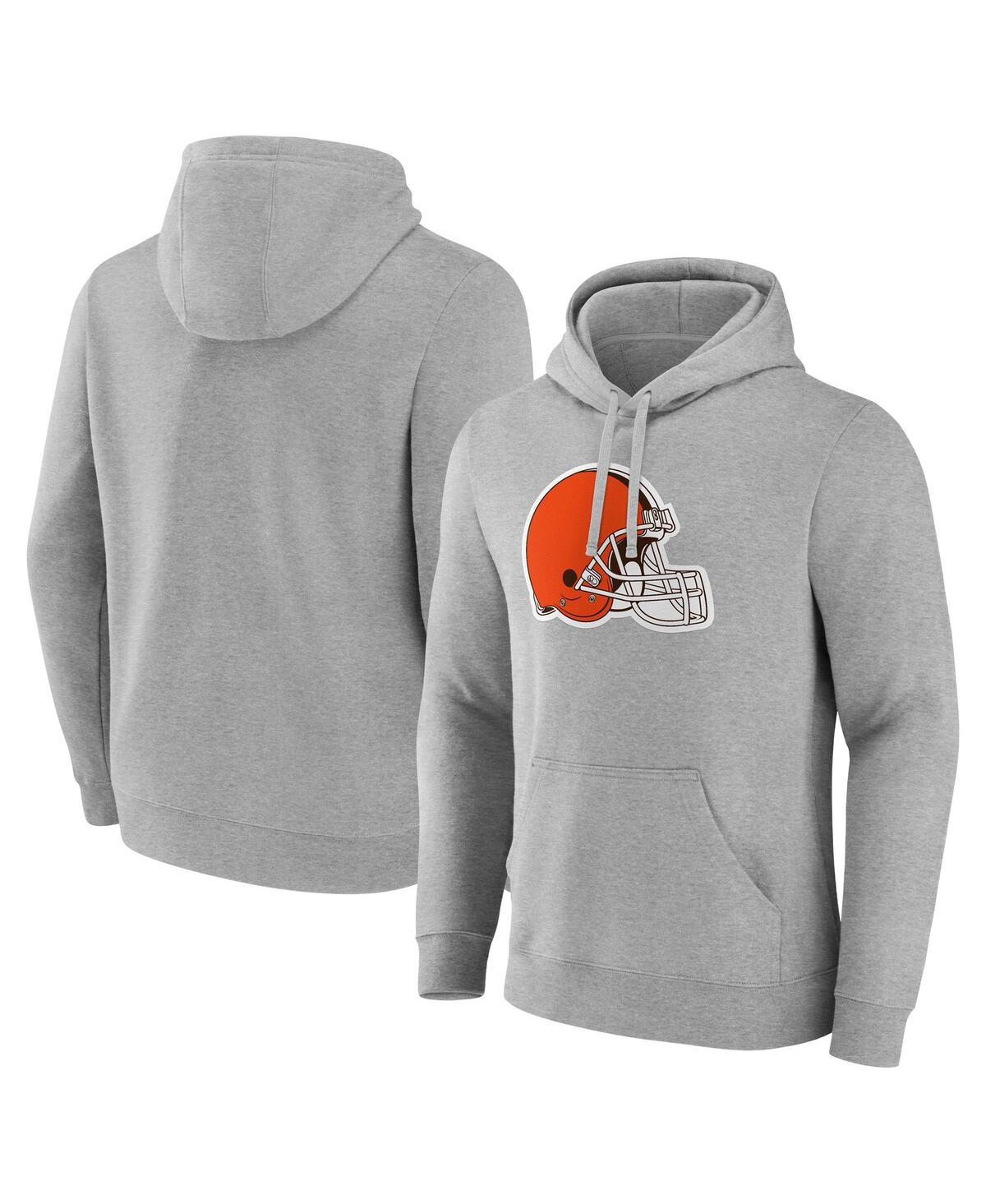 Fanatics Men's Heather Gray Cleveland Browns Deliver Fleece Pullover Hoodie In Gray