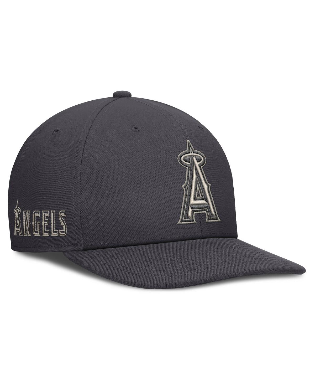 Nike Men's Anthracite Los Angeles Angels Statement Pro Snapback Hat In Gray