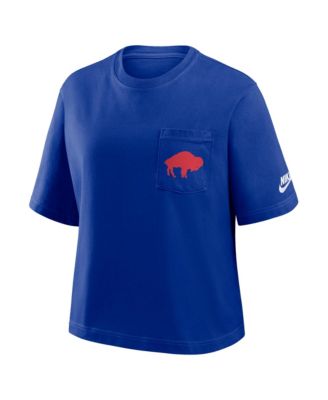 Women's Royal Buffalo Bills Rewind Pocket Boxy T-Shirt
