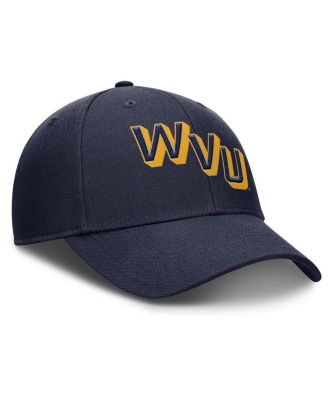 Men's Navy West Virginia Mountaineers Slanted Primetime Rise Performance Adjustable Hat