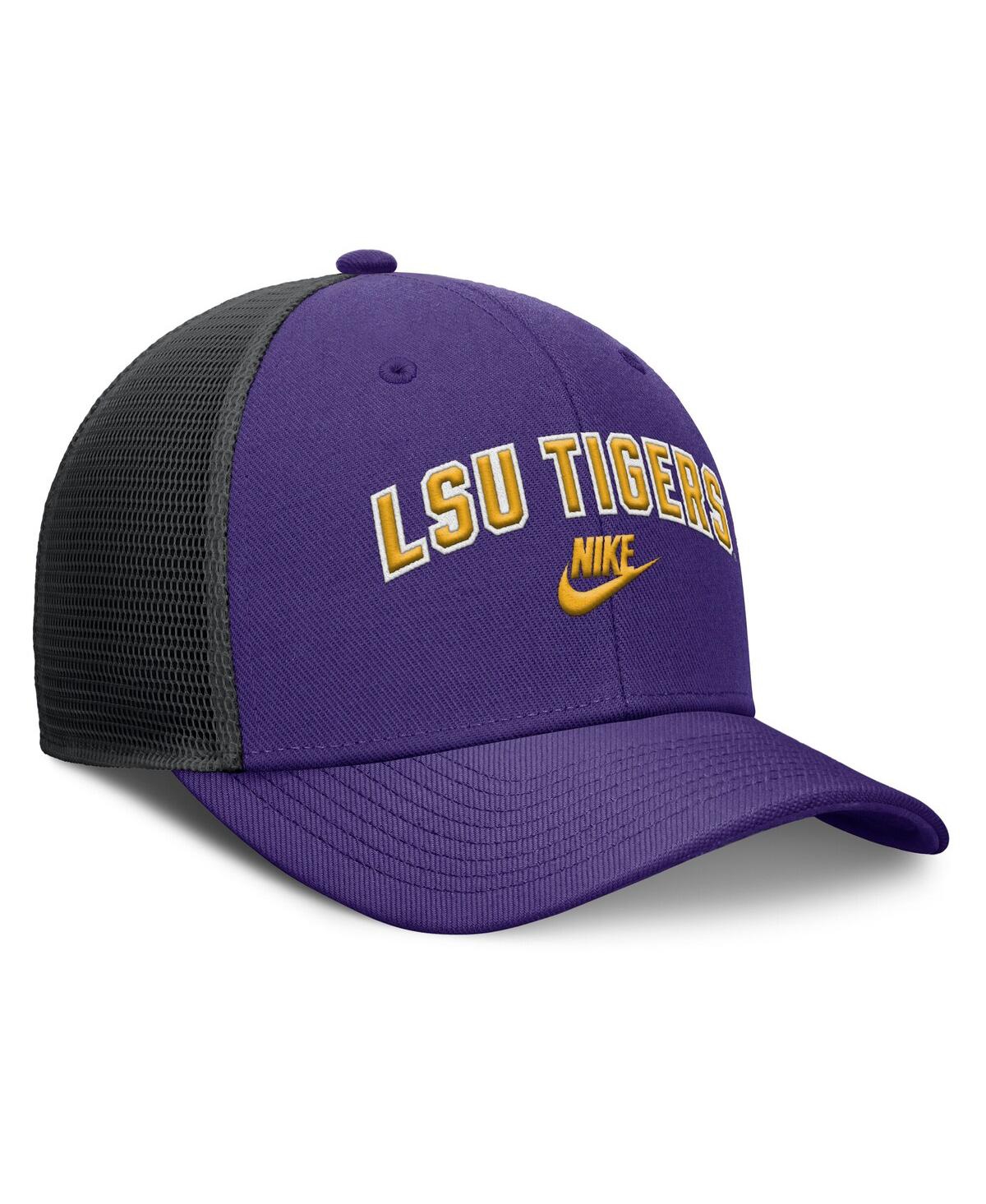 Nike Men's Purple/black Lsu Tigers Legacy Arch Rise Performance Trucker Adjustable Hat In Multi