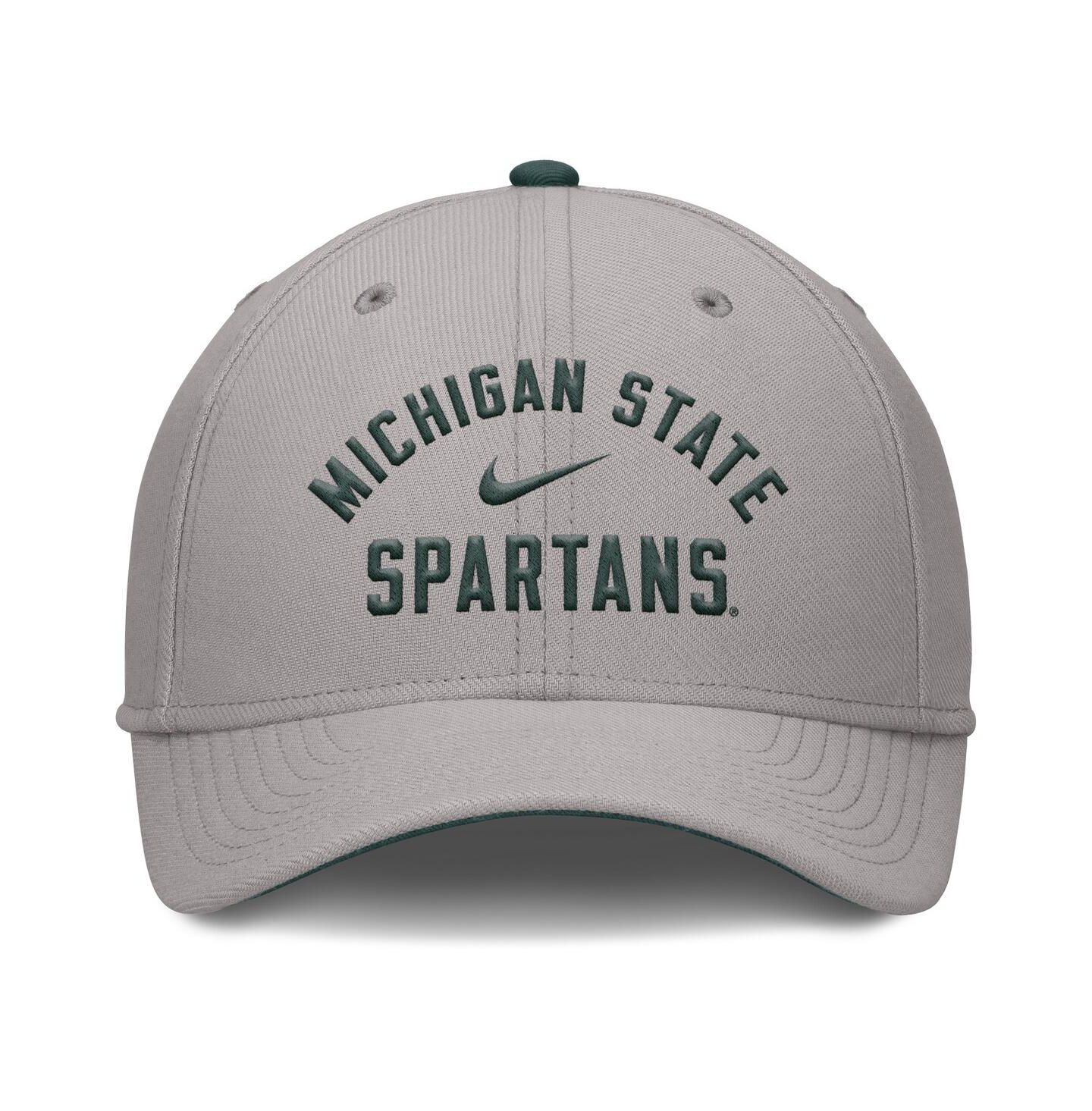 Мужская кепка Nike Gray Michigan State Spartans Rise Prep Performance Flex Hat — фото 4