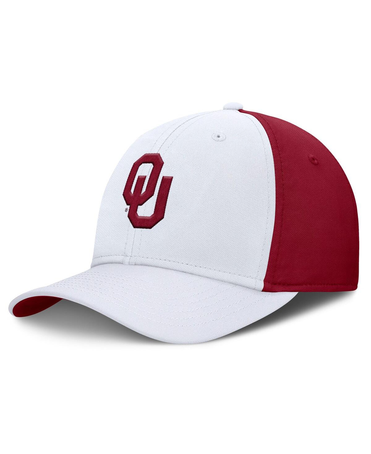 Men's White/Crimson Oklahoma Sooners 2025 Sideline Rise Local Performance Flex Hat - White, Crimson