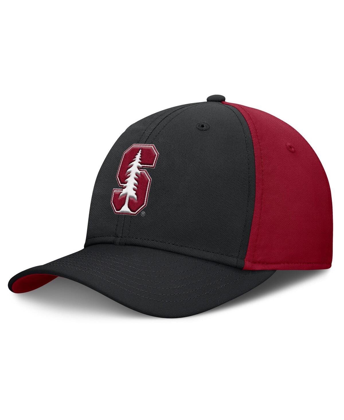 Nike Men's Black/cardinal Stanford Cardinal 2025 Sideline Rise Local Performance Flex Hat