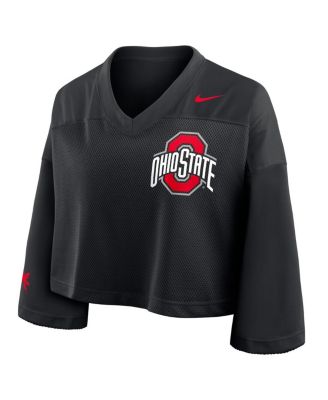 Women's Black Ohio State Buckeyes Cropped Mesh Fashion Jersey
