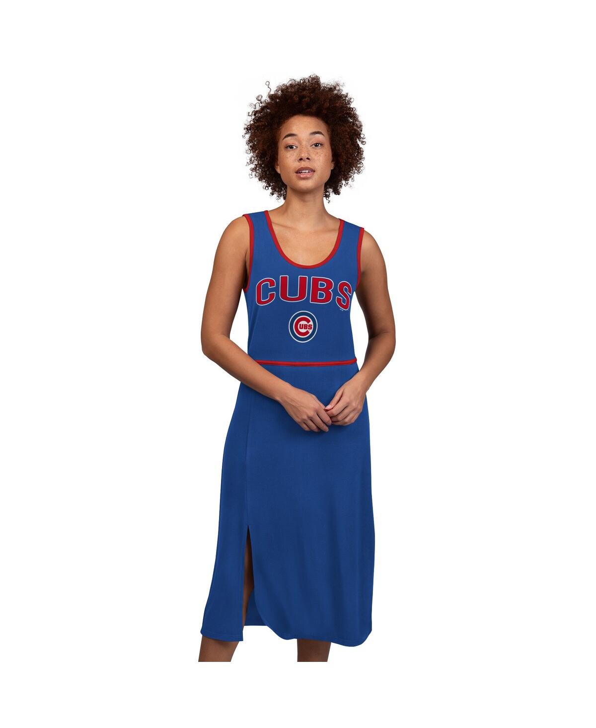 G-iii 4her By Carl Banks Royal Chicago Cubs Center Field Maxi Dress In Blue