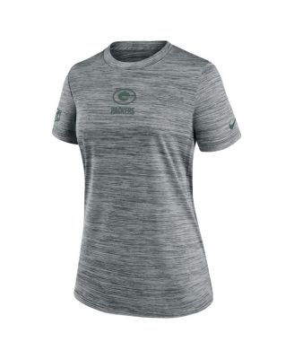 Women's Gray Green Bay Packers Sideline Velocity Performance T-Shirt