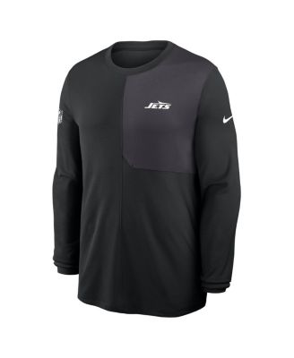 Men's Black New York Jets Sideline Coach UV Performance Long Sleeve T-Shirt