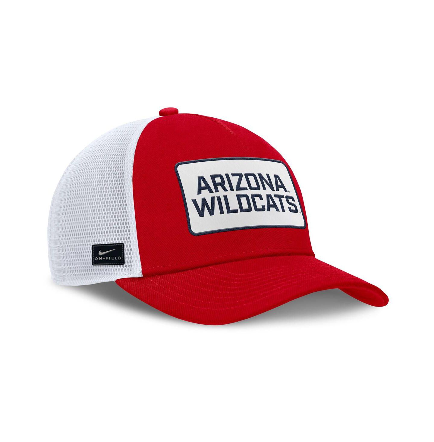 Мужская кепка Nike Red/White Arizona Wildcats 2025 On-Field Rise Patch Trucker Adjustable Hat — фото 3