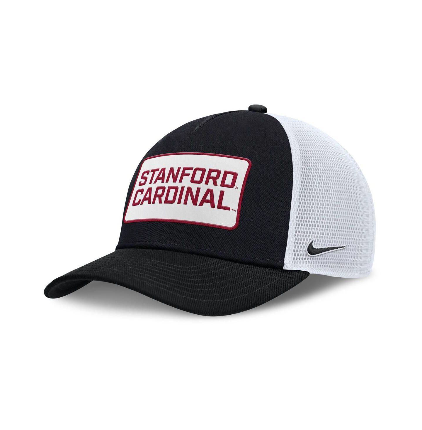 Мужская кепка Nike Black/White Stanford Cardinal 2025 On-Field Rise Patch Trucker Adjustable Hat — фото 1