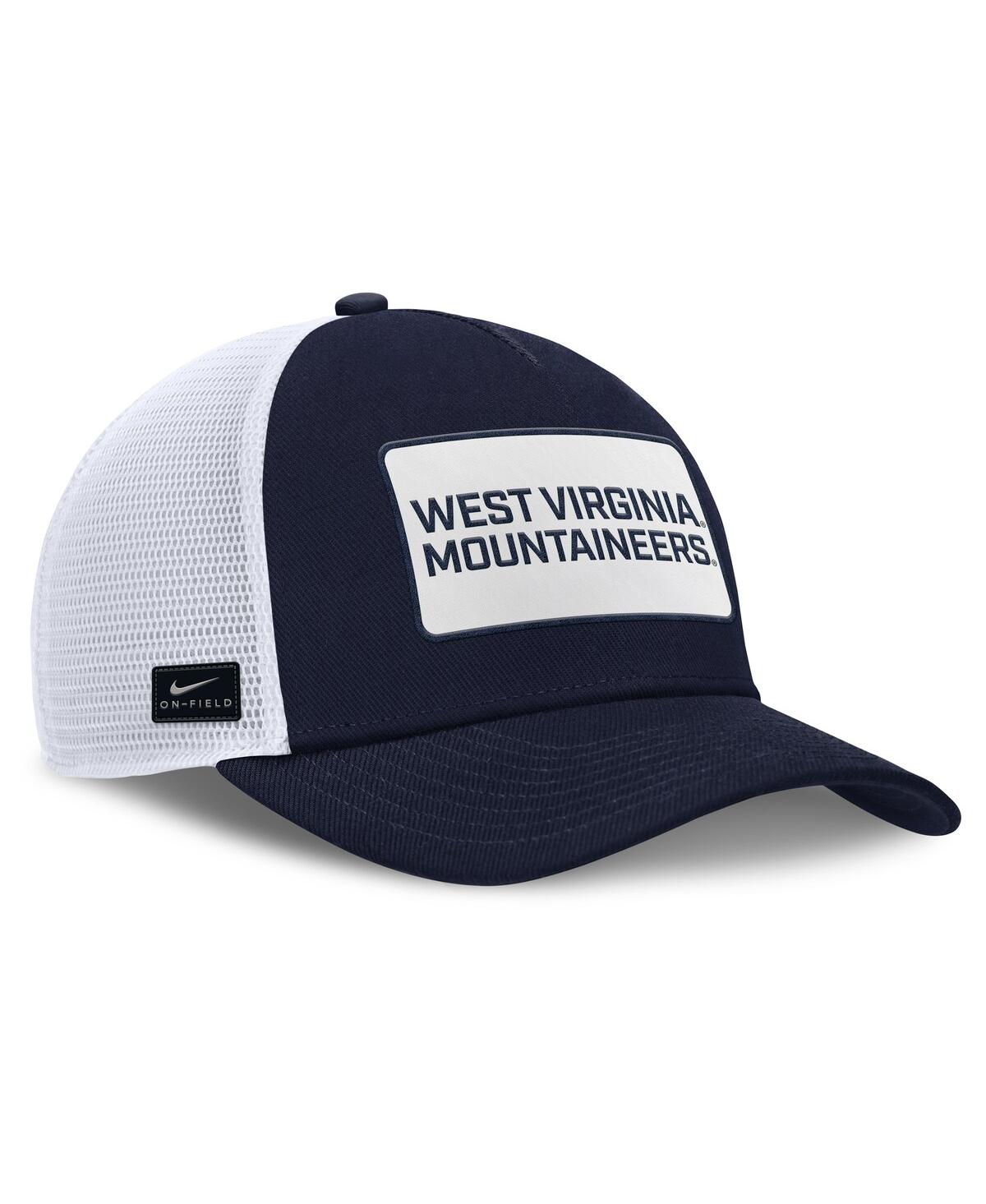 Nike West Virginia On-field Rise  Men's College Trucker Adjustable Hat In Blue