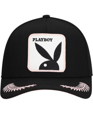 Men's Black Playboy Logo A-Frame Adjustable Hat