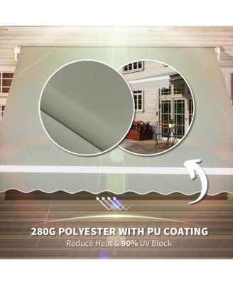 8' x 7' Patio Retractable Awning, Manual Exterior Sun Shade,