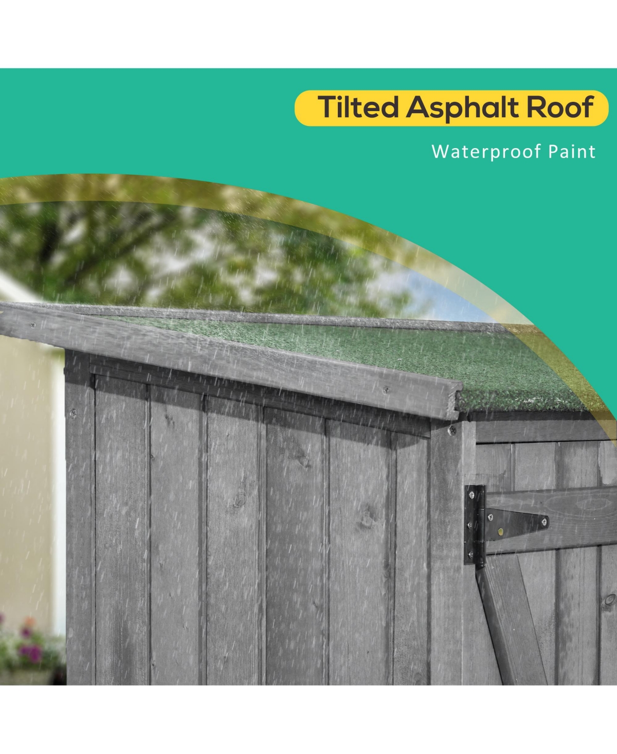 Outsunny Wooden Garden Storage Shed w/ Asphalt Roof, Shelves & Lock Backyard
