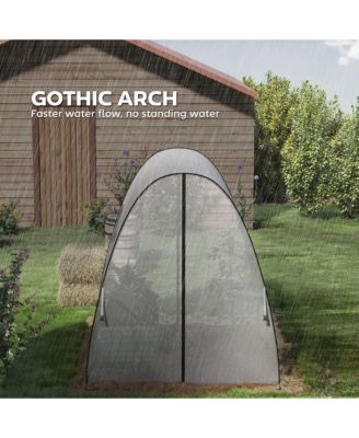 Walk-In Hoop House house with bags, 6' x 6' x 6.6',