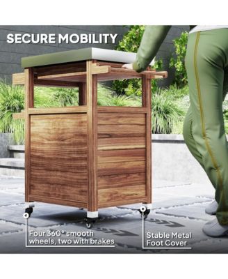 Grill Cart, Stainless Steel Top Kitchen Island with Drawer,